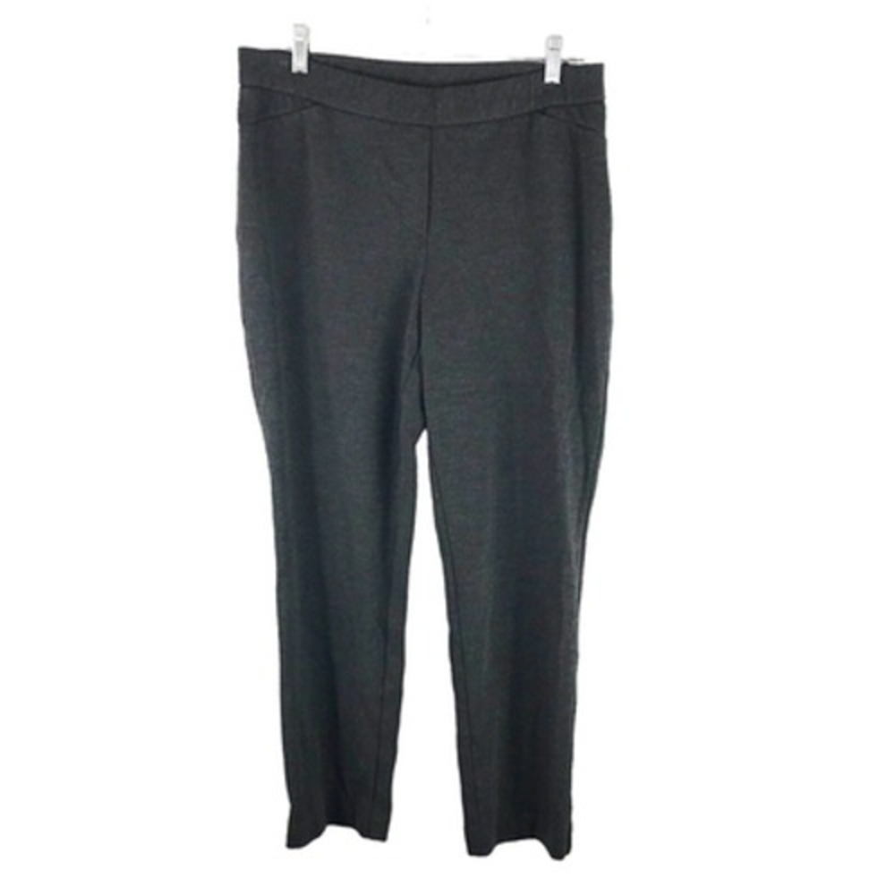 J. Jill Ponte Slim Leg Pants Womens Medium Petite Heather Grey Pull On Stretch‎